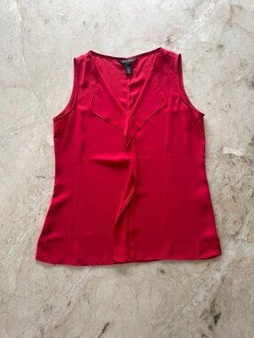 White House Black Market Women's Red Blouse